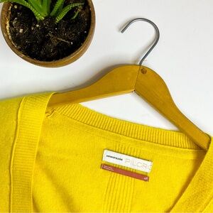 ANTHROPOLOGIE Pilcro Cashmere Cardigan Yellow Button Front XS